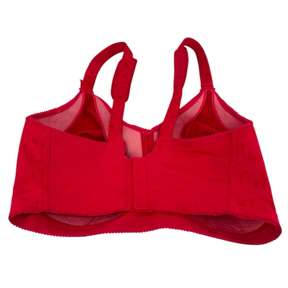 NWT Elila Jacquard Wire-Free Bra in Red Style 1305 Size 40K - Picture 6 of 10